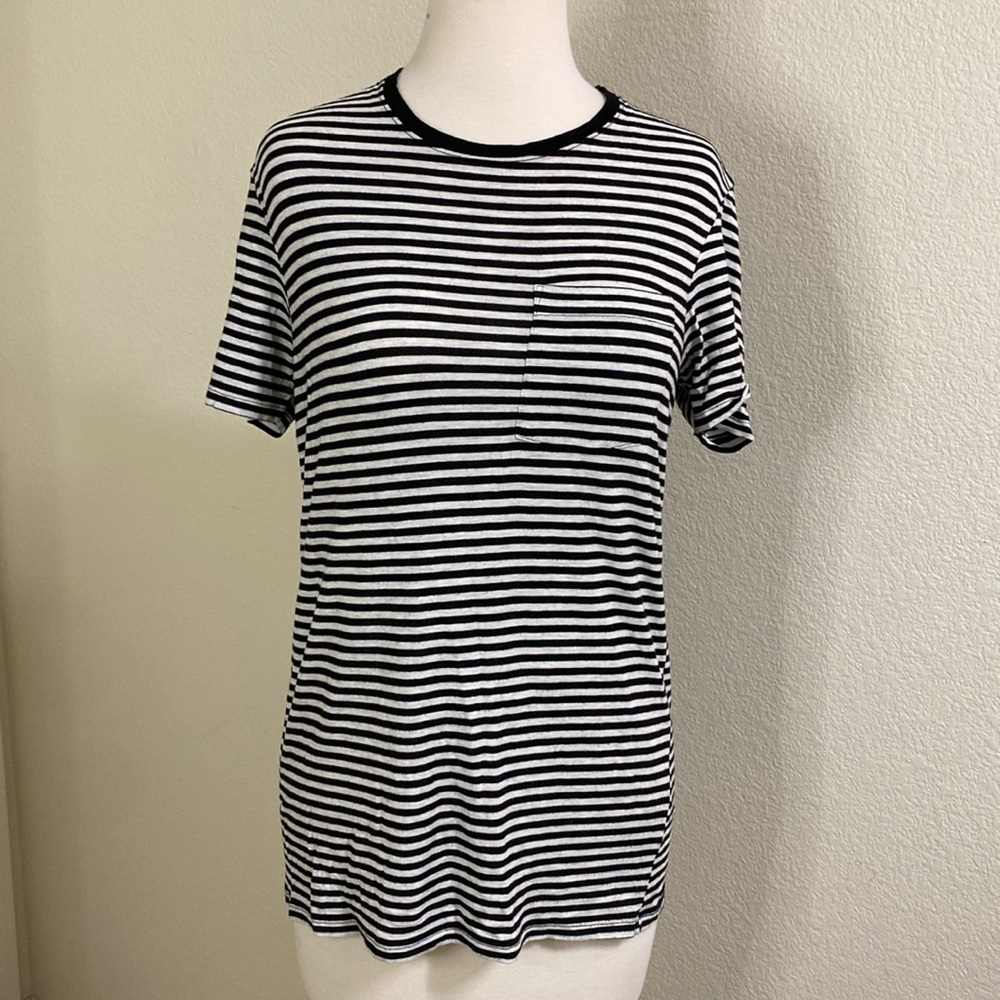 ATM Cotton‎ Blend stripe crew neck top